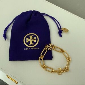 Tory Burch Gold Geometric Chain Bracelet